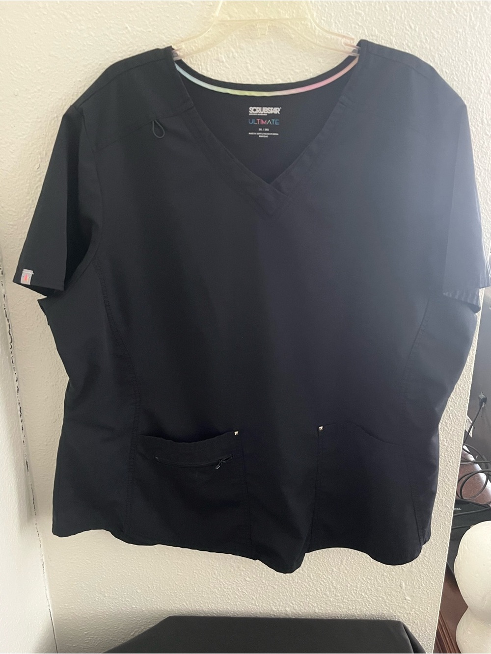 Scrubstar Women's Short Sleeve V-Neck Scrub Top - Black